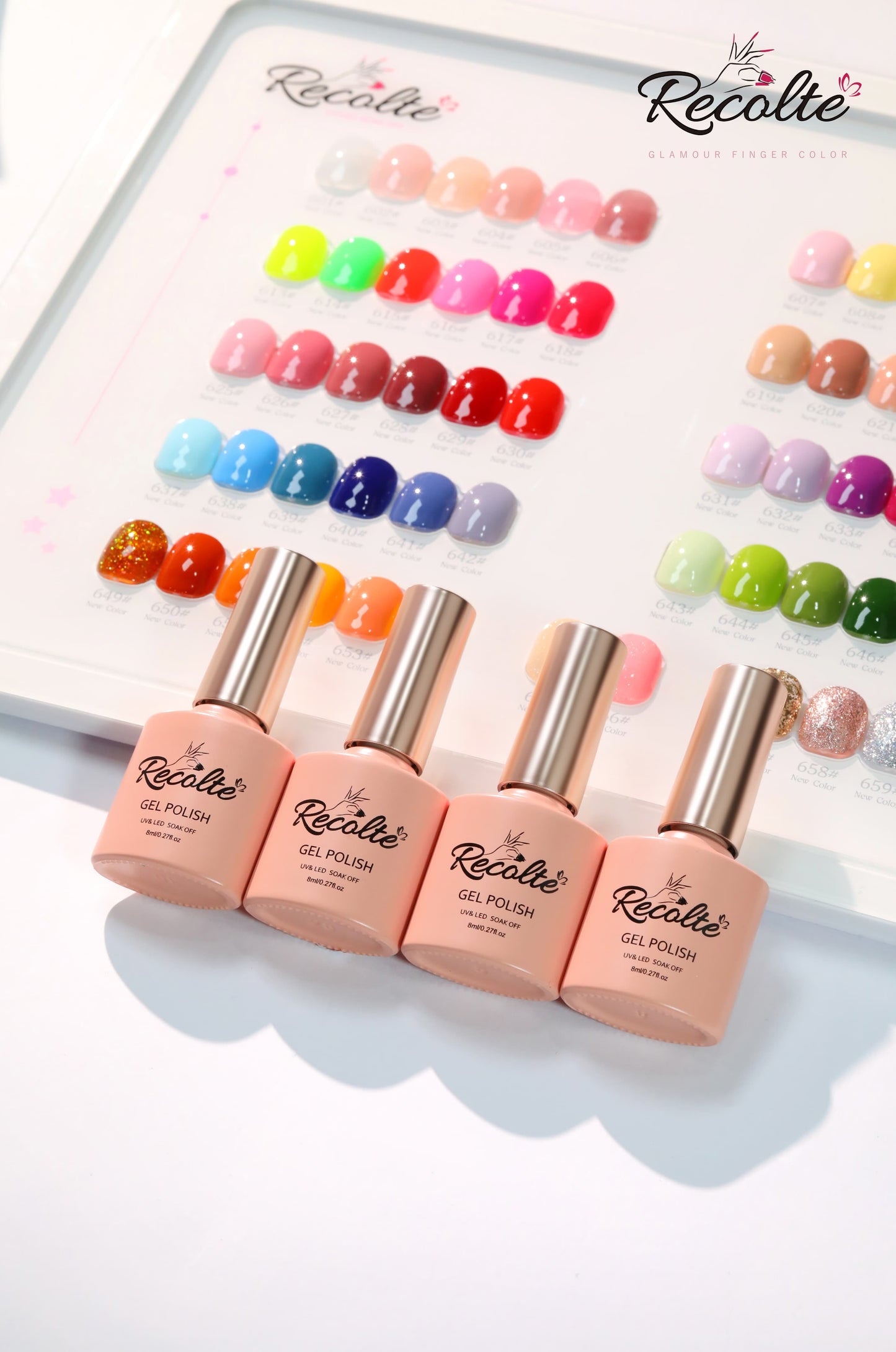 60 pc gel polish kit 8ml (with top coat ,base coate, matte coat , free)